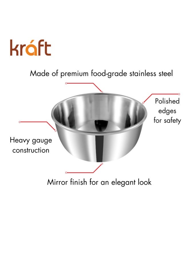 Kraft طقم وعاء ستانلس ستيل كرافت 6-250 مل | أوعية تقديم وتخزين متداخلة للوجبات الخفيفة | وعاء ثقيل بلمسة مرآة | وعاء غذائي للآيس كريم والحلويات | خالي من BPA ومقاوم للصدأ - Image 5